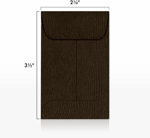 LUXPaper #1 Coin Envelopes | 2 1/4" x 3 1/2" | Oak Woodgrain | 68lb. Text | 50 Qty in Saudi Arabia