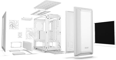 be quiet! Dark Base 701 | Midi Tower PC Case | Mesh Front | Airflow Optimized | 3 Pre-Installed Silent Wings 4 Fans | ARGB Lighting with Controller | Tempered Glass | PWM and ARGB Hub | White | BGW59 in Kuwait