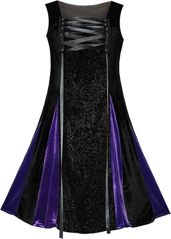 Victorian Steampunk Gothic Renaissance Velvet Women's Dress with Corset Lacing in Saudi Arabia