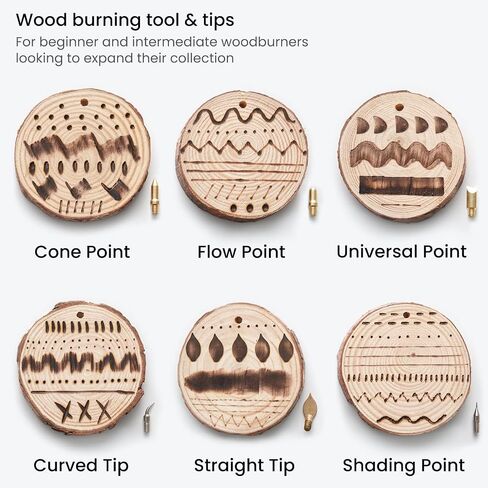 Arteza Wood Burning Kit, 1 Pyrography Pen, 6 Interchangeable Tips, 300–400°C, 25W, Heat Shield and Stand, for Beginners, Intermediates, and Hobbyists in Saudi Arabia