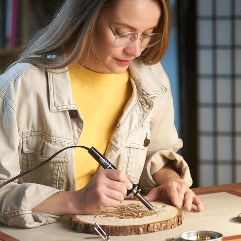 Arteza Wood Burning Kit, 1 Pyrography Pen, 6 Interchangeable Tips, 300–400°C, 25W, Heat Shield and Stand, for Beginners, Intermediates, and Hobbyists in Saudi Arabia
