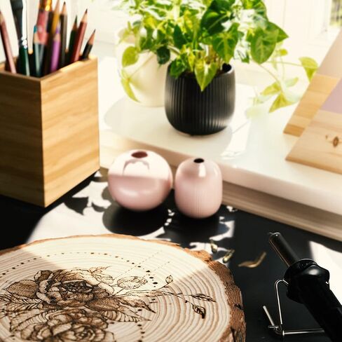 Arteza Wood Burning Kit, 1 Pyrography Pen, 6 Interchangeable Tips, 300–400°C, 25W, Heat Shield and Stand, for Beginners, Intermediates, and Hobbyists in Saudi Arabia