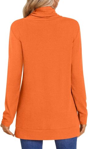 LONGYUAN Women's Tunic Tops Long Sleeve Shirts Turtleneck 2024 Trendy Lightweight Sweaters in Kuwait