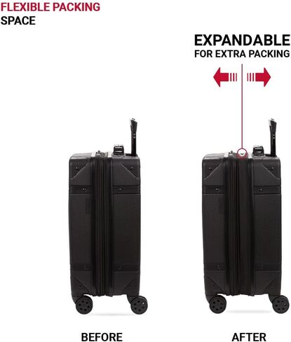 SwissGear 7739 Hardside Luggage Trunk with Spinner Wheels, Black, Carry-On 19-Inch in Kuwait