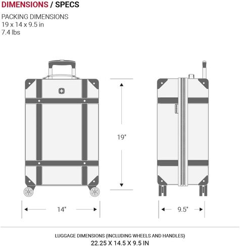 SwissGear 7739 Hardside Luggage Trunk with Spinner Wheels, Black, Carry-On 19-Inch in Kuwait