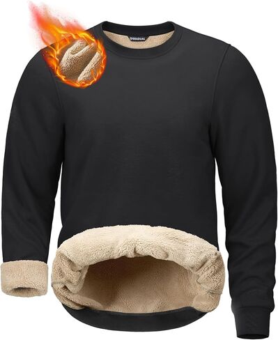 G تدريجي شيربا بلوزات مبطنة للرجال الصوف Crewneck البلوز البلوز القمصان الدافئة لفصل الشتاء in Kuwait