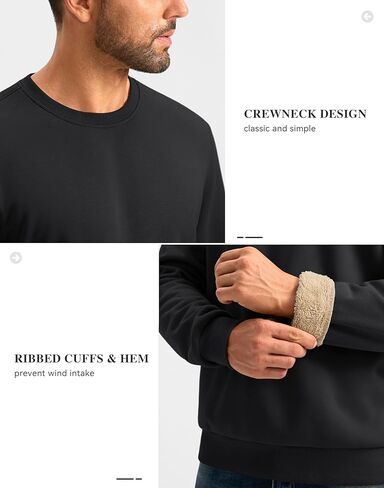 G تدريجي شيربا بلوزات مبطنة للرجال الصوف Crewneck البلوز البلوز القمصان الدافئة لفصل الشتاء in Kuwait