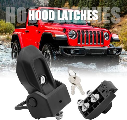 Engine Hood Latches with Key Replacement for Jeep Wrangler JL 2 Door 4 Door 2018-2023(2Pcs) in Saudi Arabia