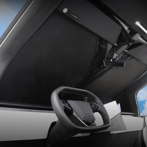 مظلة للزجاج الأمامي لسيارة Tesla Cybertruck 2024، غطاء كامل لنافذة قابلة للطي درع حراري مع حقيبة تخزين لملحقات Cybertruck in Kuwait