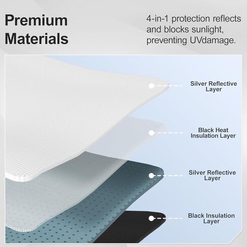 مظلة للزجاج الأمامي لسيارة Tesla Cybertruck 2024، غطاء كامل لنافذة قابلة للطي درع حراري مع حقيبة تخزين لملحقات Cybertruck in Kuwait
