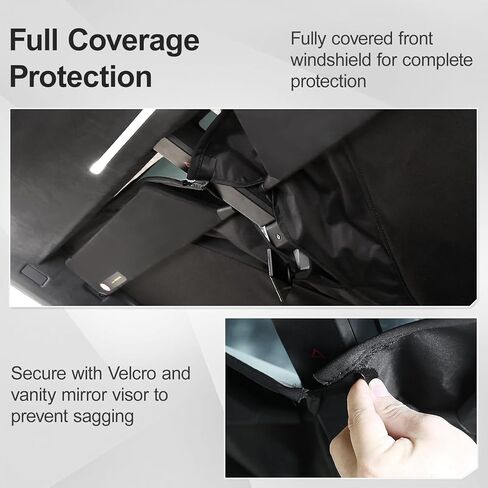 مظلة للزجاج الأمامي لسيارة Tesla Cybertruck 2024، غطاء كامل لنافذة قابلة للطي درع حراري مع حقيبة تخزين لملحقات Cybertruck in Kuwait