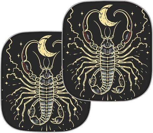 Scorpion Moon Automotive Interior Sun Protection Car Sun Shade for Windshield Rose Print Foldable Sunshade Car Windshield Automotive Windshield Sunshades Accessories, Medium in Saudi Arabia