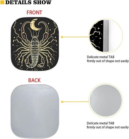 Scorpion Moon Automotive Interior Sun Protection Car Sun Shade for Windshield Rose Print Foldable Sunshade Car Windshield Automotive Windshield Sunshades Accessories, Medium in Saudi Arabia