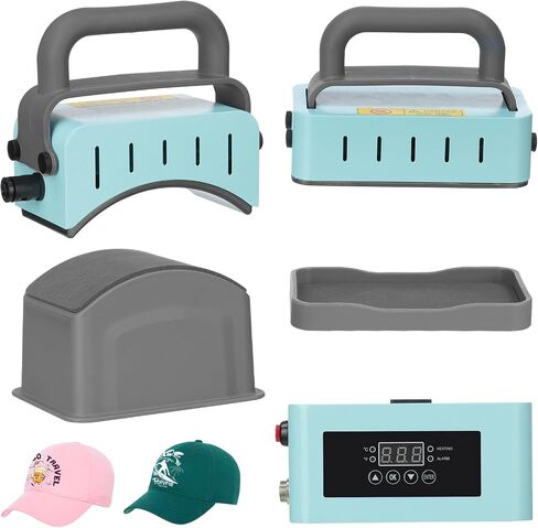 XDOVET Heat Press Machine with Controller - Mini Heat Press Machine for T-shirts and Caps, Flat and Curved Heating Plate, Safty Base, Hat Press Machine for Patches, Sublimation, Heat Transfer Projects in Saudi Arabia