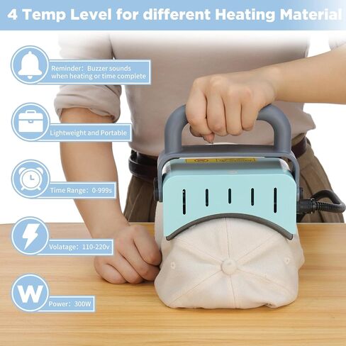XDOVET Heat Press Machine with Controller - Mini Heat Press Machine for T-shirts and Caps, Flat and Curved Heating Plate, Safty Base, Hat Press Machine for Patches, Sublimation, Heat Transfer Projects in Saudi Arabia