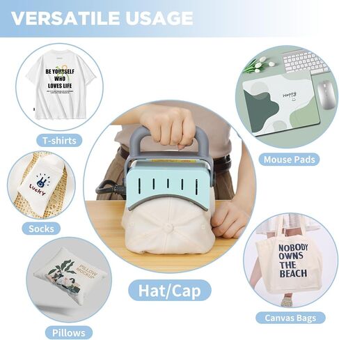 XDOVET Heat Press Machine with Controller - Mini Heat Press Machine for T-shirts and Caps, Flat and Curved Heating Plate, Safty Base, Hat Press Machine for Patches, Sublimation, Heat Transfer Projects in Saudi Arabia