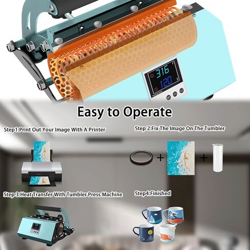 XDOVET Tumbler Heat Press Machine for 20oz-30oz Sublimation Blanks Tumblers Press, 11-16oz Mug Press, Coffee Mugs Cup Press Glass Water Bottle DIY Heat Transfer in Kuwait