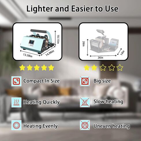 XDOVET Tumbler Heat Press Machine for 20oz-30oz Sublimation Blanks Tumblers Press, 11-16oz Mug Press, Coffee Mugs Cup Press Glass Water Bottle DIY Heat Transfer in Kuwait