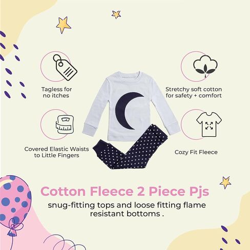 Girls Pajamas Lips Fox Ice Cream 2 Piece Pajama 100% Super Soft Cotton (12m-8y) in Saudi Arabia
