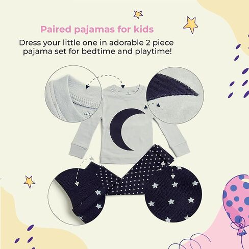 Girls Pajamas Lips Fox Ice Cream 2 Piece Pajama 100% Super Soft Cotton (12m-8y) in Saudi Arabia