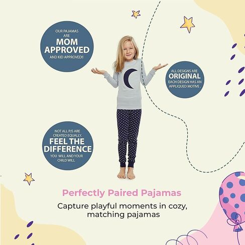 Girls Pajamas Lips Fox Ice Cream 2 Piece Pajama 100% Super Soft Cotton (12m-8y) in Saudi Arabia