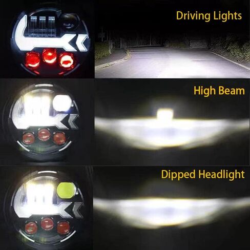 SKTYANTS 5 3/4 5.75 Inch LED Motorcycle Headlight Compatible with Dyna 883 iron sportster exhaust triple low rider Road King light accessories in Kuwait