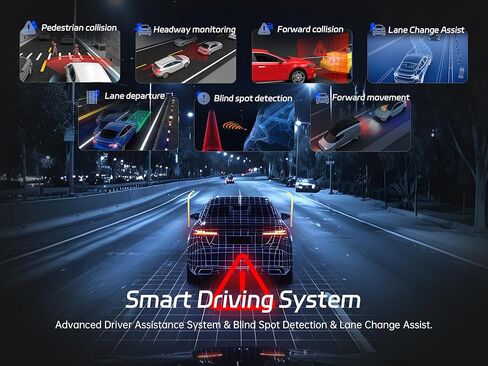 كاميرا مرآة الرؤية الخلفية Pelsee P12 Pro Max 4K+2.5K، كاميرا داش مرآة 12 بوصة مع كاميرا خلفية 2.5K، كاميرا داش أمامية وخلفية 5G Wi-Fi WDR للسيارات والشاحنات، رؤية ليلية، التحكم الصوتي، بطاقة 64 جيجابايت مجانية ونظام تحديد المواقع in Kuwait