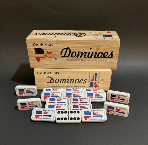 PRK 14 Dominican Republic Dominoes Double Six Novelty Set with Dominican Republic Flag Design - Ideal for Parties 1 Set Domino in Saudi Arabia