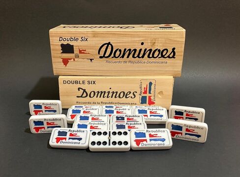 PRK 14 Dominican Republic Dominoes Double Six Novelty Set with Dominican Republic Flag Design - Ideal for Parties 1 Set Domino in Saudi Arabia
