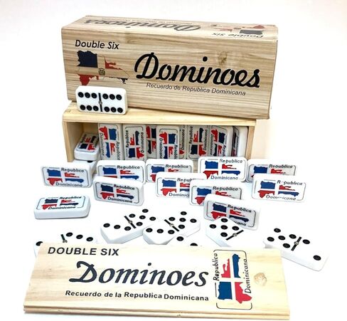 PRK 14 Dominican Republic Dominoes Double Six Novelty Set with Dominican Republic Flag Design - Ideal for Parties 1 Set Domino in Saudi Arabia