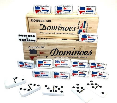 PRK 14 Dominican Republic Dominoes Double Six Novelty Set with Dominican Republic Flag Design - Ideal for Parties 1 Set Domino in Saudi Arabia