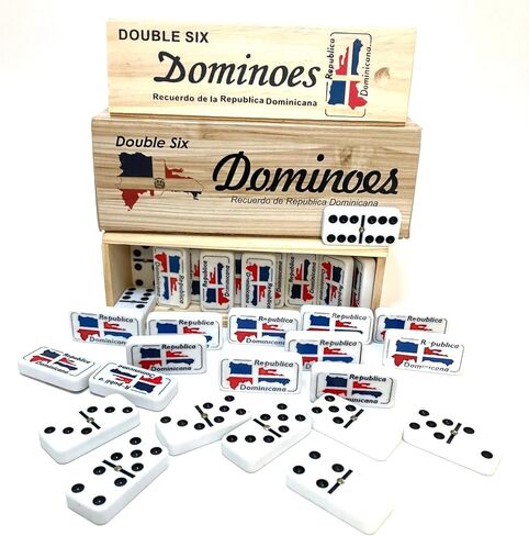 PRK 14 Dominican Republic Dominoes Double Six Novelty Set with Dominican Republic Flag Design - Ideal for Parties 1 Set Domino in Saudi Arabia