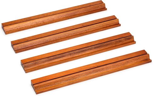 Yellow Mountain Imports Classic Chestnut Color Wooden Mahjong Game Racks with Pushers, 18 Inches - Set of 4 (Includes Magnetically Attached Mahjong Pushers) in Kuwait