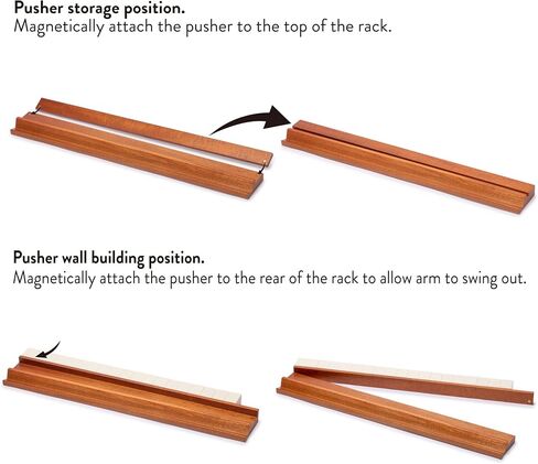 Yellow Mountain Imports Classic Chestnut Color Wooden Mahjong Game Racks with Pushers, 18 Inches - Set of 4 (Includes Magnetically Attached Mahjong Pushers) in Kuwait