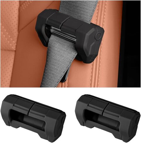 2 PCS Car Seat Belt Buckle Covers, Anti-Scratch Silicone Car Seatbelt Buckle Protector, 7 Color fashion Seat Belt Clips Cover Protector for Car Safety, Car Accessories (Purple) in Kuwait