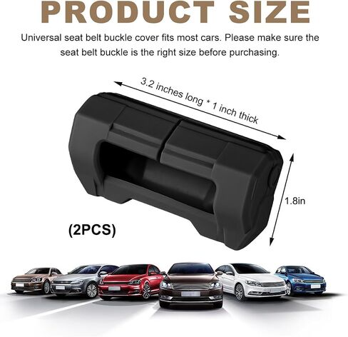 2 PCS Car Seat Belt Buckle Covers, Anti-Scratch Silicone Car Seatbelt Buckle Protector, 7 Color fashion Seat Belt Clips Cover Protector for Car Safety, Car Accessories (Purple) in Kuwait