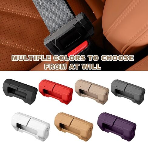 2 PCS Car Seat Belt Buckle Covers, Anti-Scratch Silicone Car Seatbelt Buckle Protector, 7 Color fashion Seat Belt Clips Cover Protector for Car Safety, Car Accessories (Purple) in Kuwait