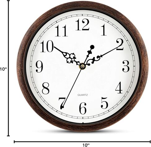 Bernhard Products Vintage Brown Wall Clock Silent Non Ticking 16 Inch Extra Large Quality Quartz Battery Operated Round Decorative Easy to Read for Home Kitchen Living/Dining Room Bedroom Office in Saudi Arabia