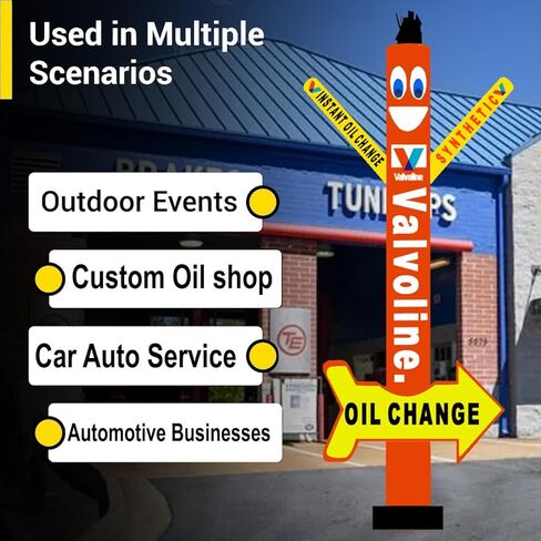 18ft تغيير الزيت راقص الهواء أنبوب قابل للنفخ رجل لافتة للنظر دمية السماء الإعلانية مع تغيير الزيت الفوري والرسومات الاصطناعية مثالية للترقيات والأحداث خدمة السيارات (بدون منفاخ) in Kuwait
