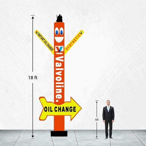 18ft تغيير الزيت راقص الهواء أنبوب قابل للنفخ رجل لافتة للنظر دمية السماء الإعلانية مع تغيير الزيت الفوري والرسومات الاصطناعية مثالية للترقيات والأحداث خدمة السيارات (بدون منفاخ) in Kuwait