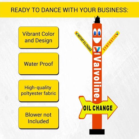 18ft تغيير الزيت راقص الهواء أنبوب قابل للنفخ رجل لافتة للنظر دمية السماء الإعلانية مع تغيير الزيت الفوري والرسومات الاصطناعية مثالية للترقيات والأحداث خدمة السيارات (بدون منفاخ) in Kuwait
