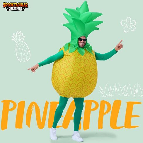 إبداعات Spooktacular للبالغين أزياء الهالوين القابلة للنفخ، أزياء الأناناس المنفجرة، بدلة أناناس مضحكة قابلة للنفخ لحفلات الهالوين التنكرية تحت عنوان الفاكهة in Saudi Arabia