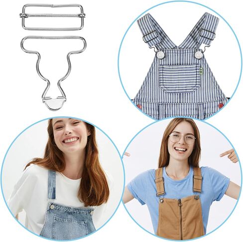 Lusofie 4Set Overall Buckles Replacement Metal Suspender Buckle withAdjustable Tri Glide Slide Buckle and Buttons Clasp in Saudi Arabia