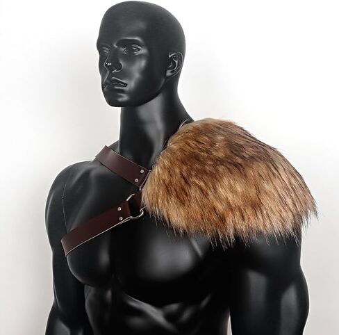 Junova Medieval Faux Fur Shoulder Armor Costume Viking Warrior LARP and Cosplay Attire in Saudi Arabia