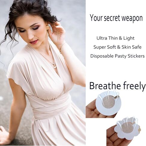 70 pcs Breast Covers Nipple Cover Pasties,Disposable Breast Pasties Stickers,Self-Adhesive No Show Bra in Saudi Arabia