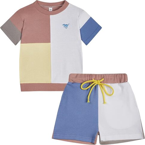 Toddler Boys Clothing Sets 100% Cotton Child Colorful T-Shirts and Shorts Pants Short Sleeve Kids Outfits 1-5T in Saudi Arabia