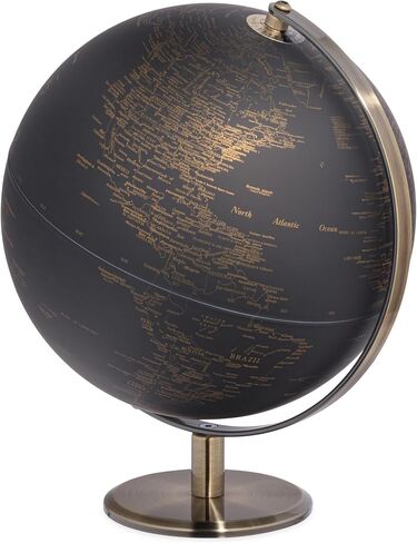 Torre & Tagus Black and Gold Globe for Adults - 8" Rotating Earth Globe Decor on Stand For Home Decor, Office Decoration Desk Globe For Office & Earth Spinning Globe Map Of The World (Black Globe) in Saudi Arabia