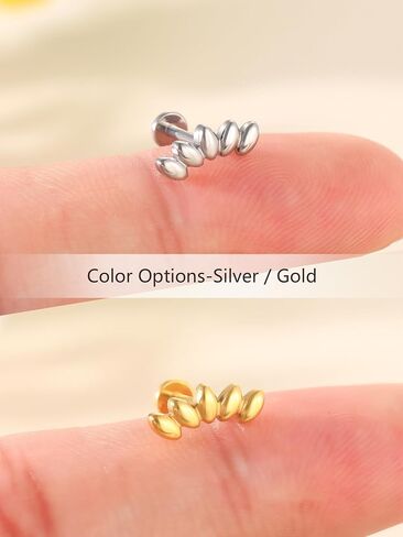 Xpircn Titanium Flat Back Earrings Stud for Conch Helix Tragus Cartilage Piercing Jewelry 16G 8mm Climber Stud Earrings Gold in Saudi Arabia