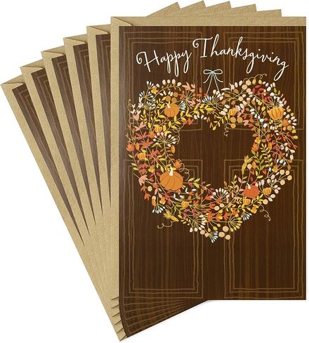 Hallmark Pack of Thanksgiving Cards, Rustic Wreath (6 Cards with Envelopes) in Saudi Arabia