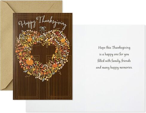 Hallmark Pack of Thanksgiving Cards, Rustic Wreath (6 Cards with Envelopes) in Saudi Arabia